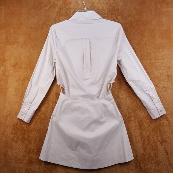 JONATHAN SIMKHAI Womens Shirt Dress Size 0 Tan Mini Cut Out Lightweight SHAELYN - Picture 7 of 12